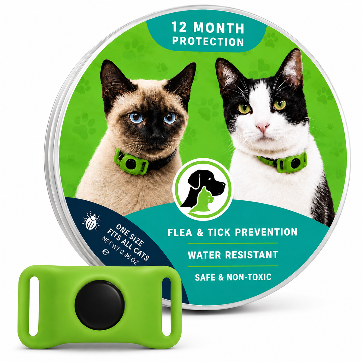 12 Months All Natural Flea and Tick Tags for Cats