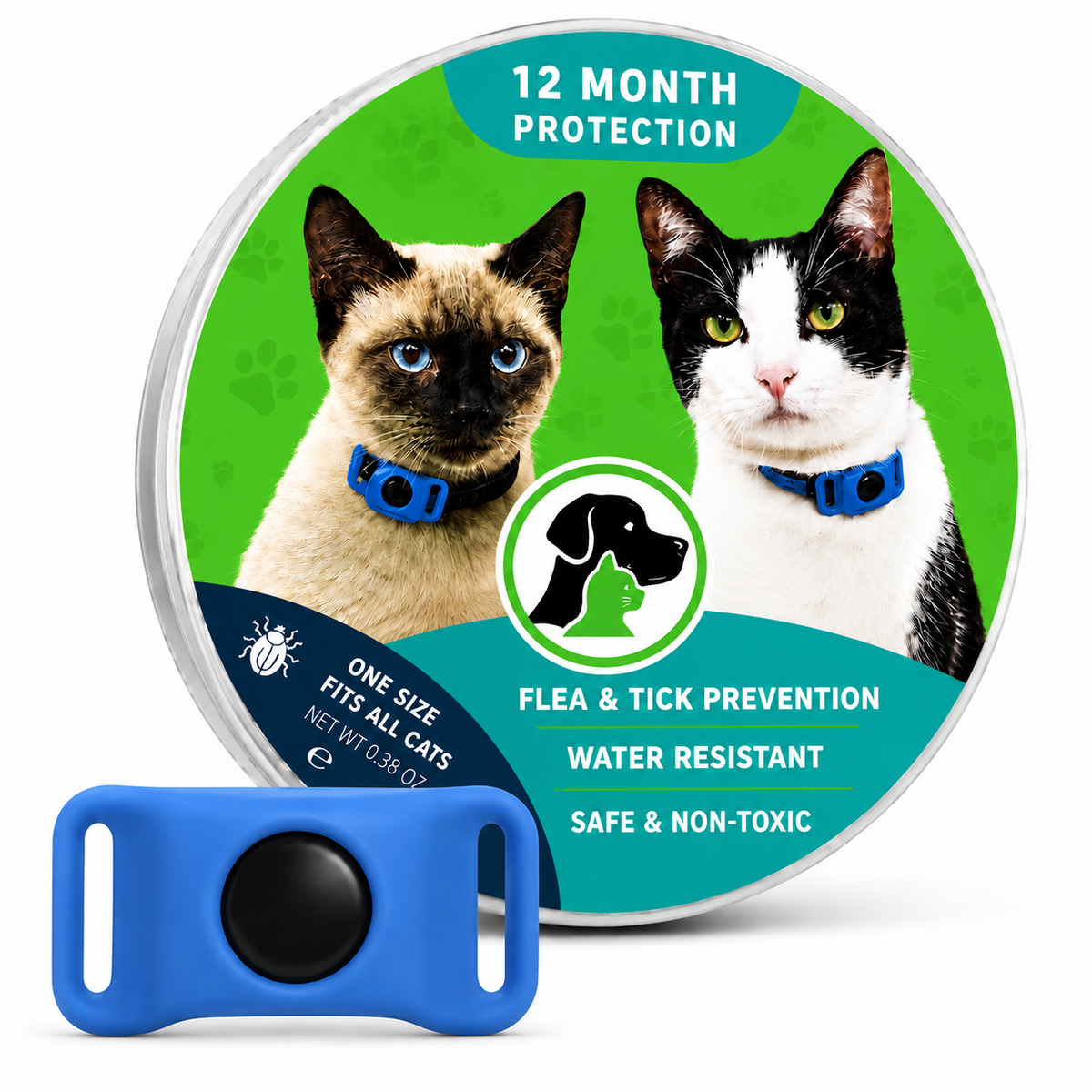 12 Months All Natural Flea and Tick Tags for Cats