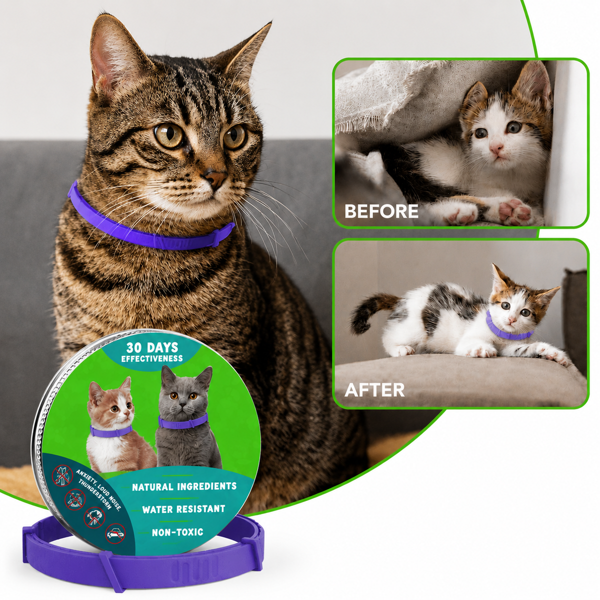 Natural Pheromone Calming Collar for Cats