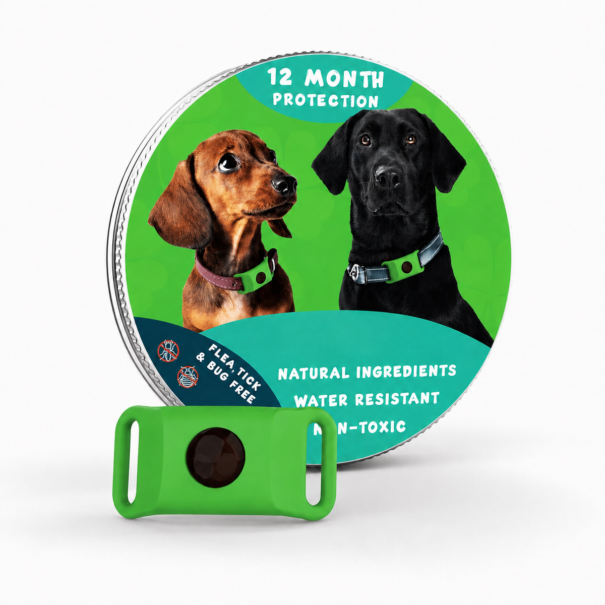 12 Months All Natural Flea and Tick Tags for Dogs