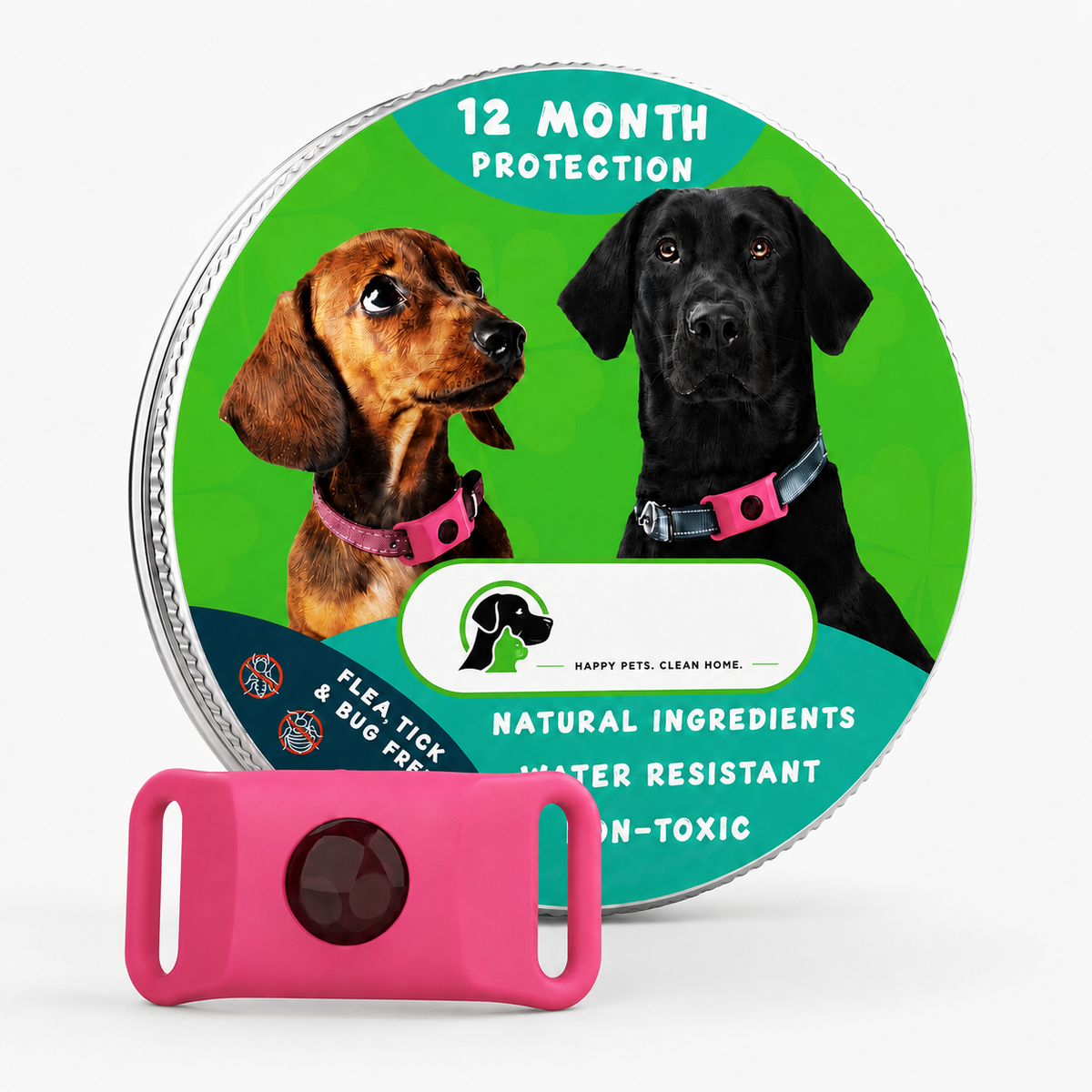 12 Months All Natural Flea and Tick Tags for Dogs