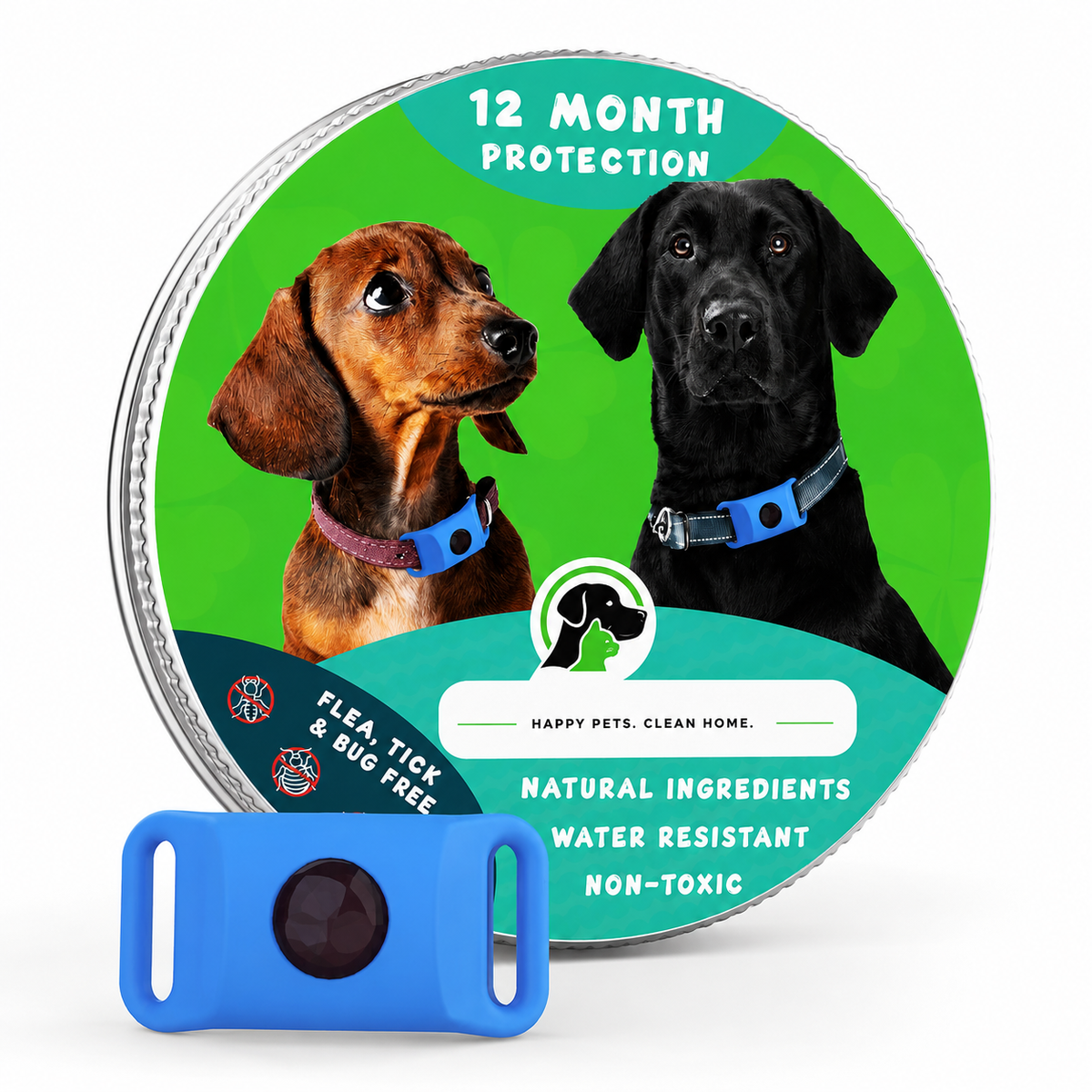 12 Months All Natural Flea and Tick Tags for Dogs
