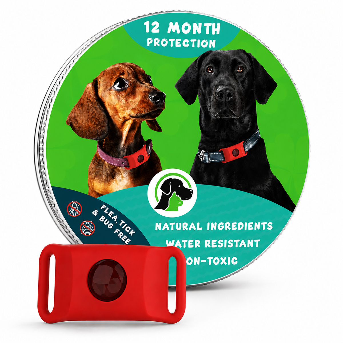 12 Months All Natural Flea and Tick Tags for Dogs